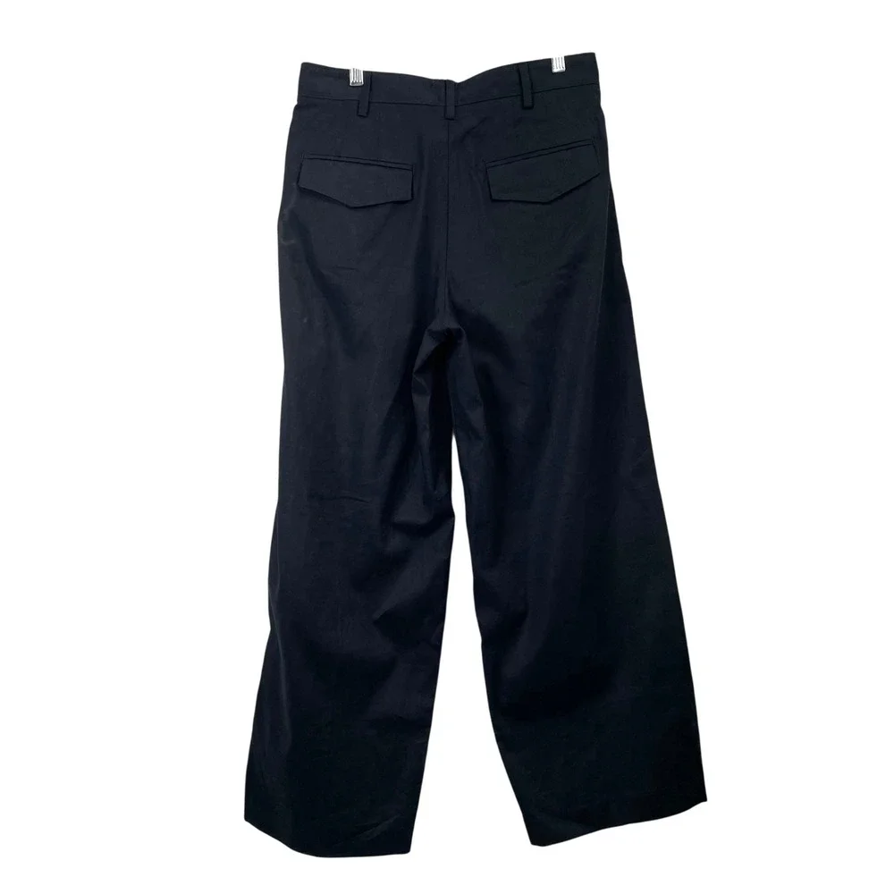 NEW Banana Republic linen‎ blend wide leg pleated pants Size 8P Petite black